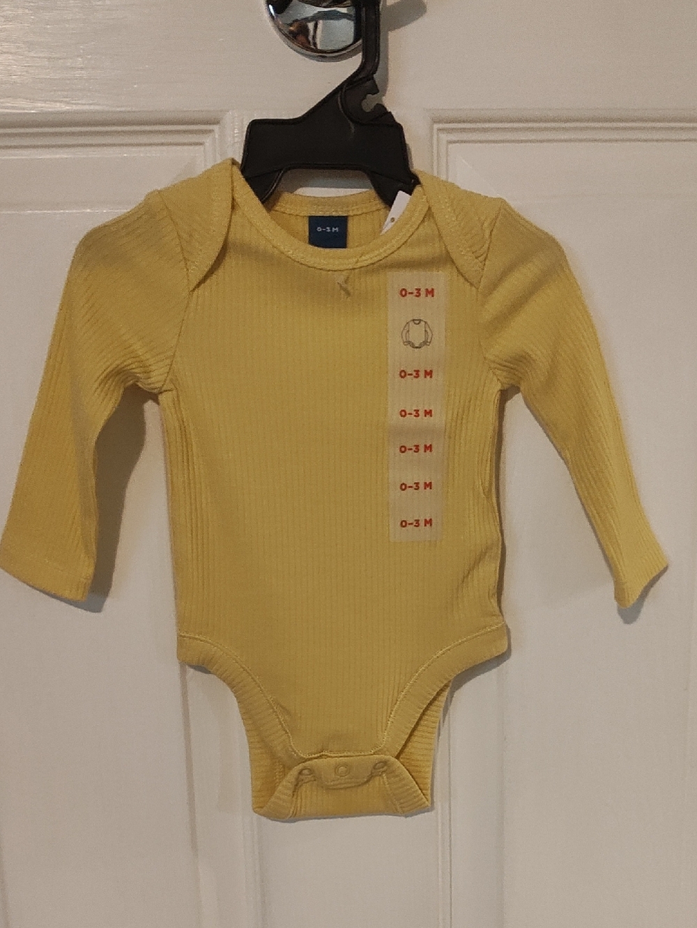 Soft Ribbed Yellow Long-Sleeve Baby One-Piece